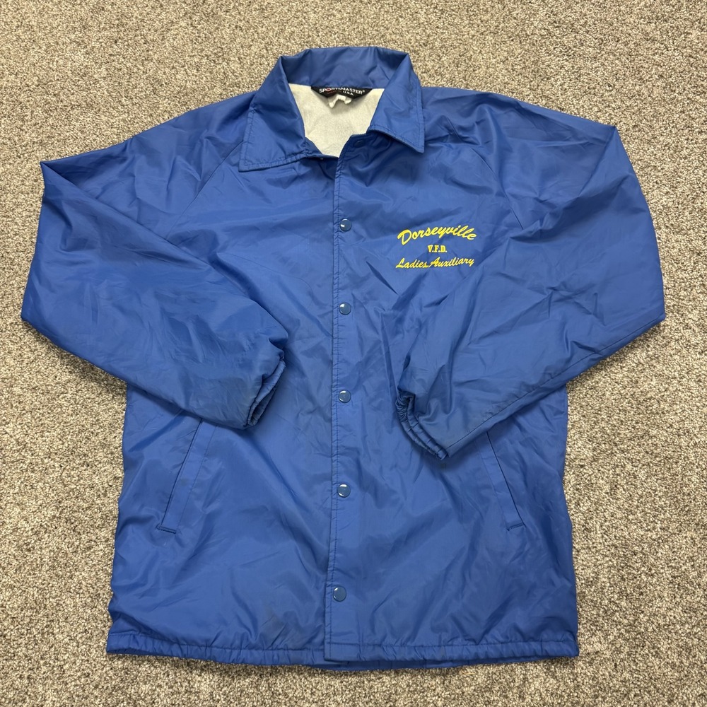 Vintage Sportsmaster Jacket Mens S Blue Windbreaker Dorseyville VFD Lined USA